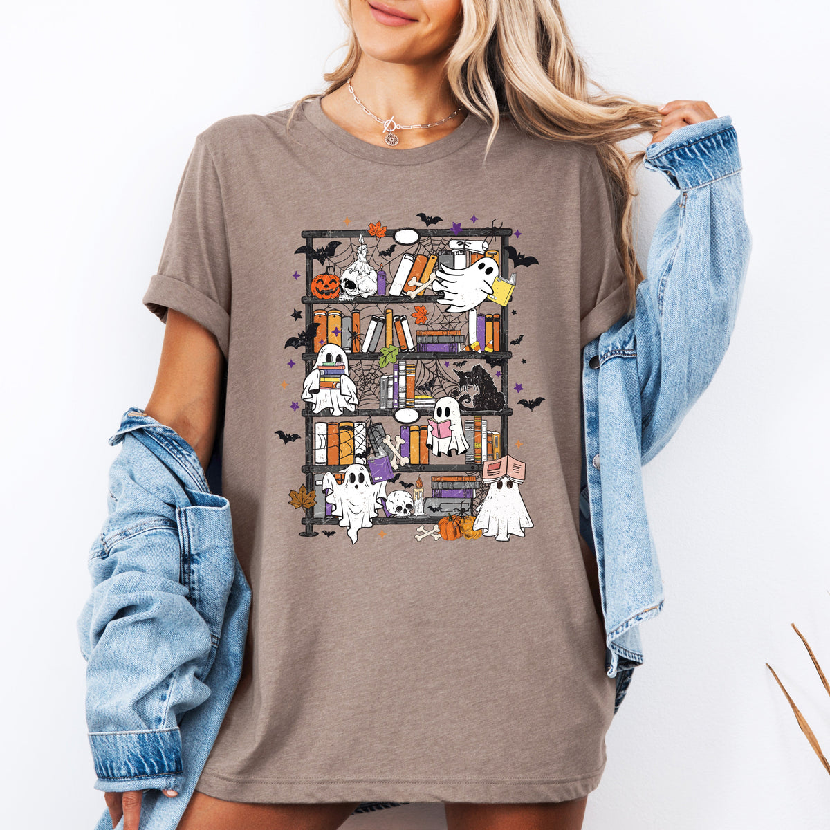 Reading Ghosts Bookish Library Spooky Halloween BookTok Lovers Limited Edition Graphic Tee
