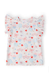 Red, White, & Sweet S/S Ruffle Tee