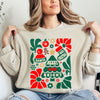 Merry And Bright Floral Ornament Tree Christmas Pattern With Festive Flowers Sweatshirt