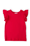 Red S/S Ruffle Tee