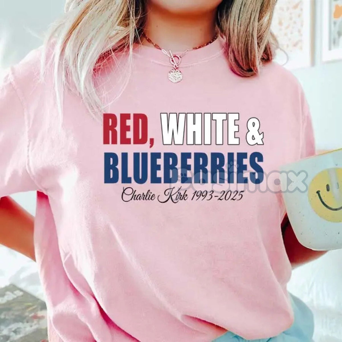 "Red White & Blueberries" Charlie Kirk T-Shirt - 1993-2025 Memorial Freedom Tee, TPUSA Apparel