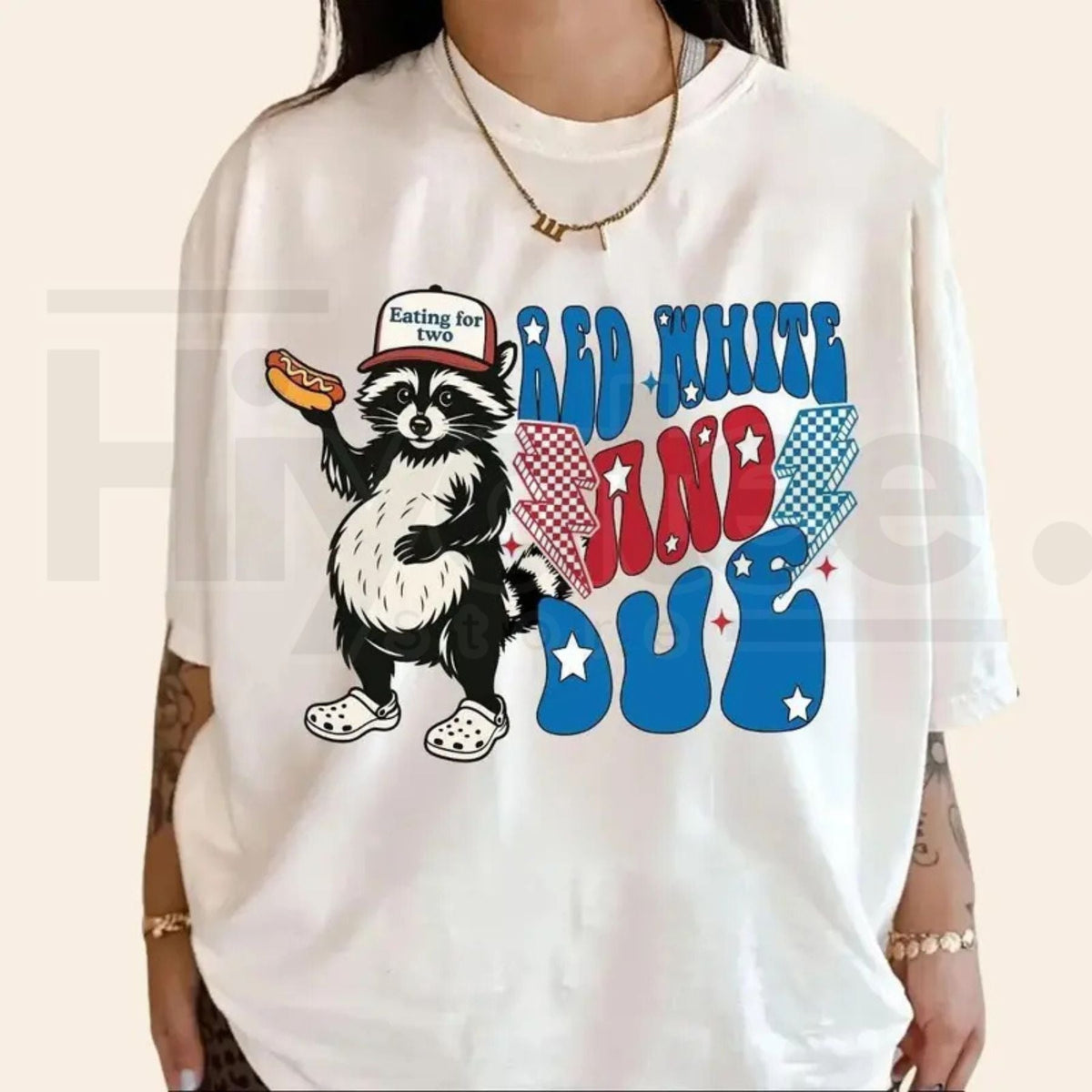 "Red White and Due" 4th of July Pregnancy – Funny American Mama Top