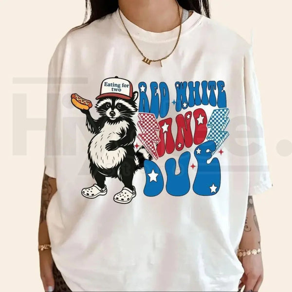 "Red White and Due" 4th of July Pregnancy – Funny American Mama Top