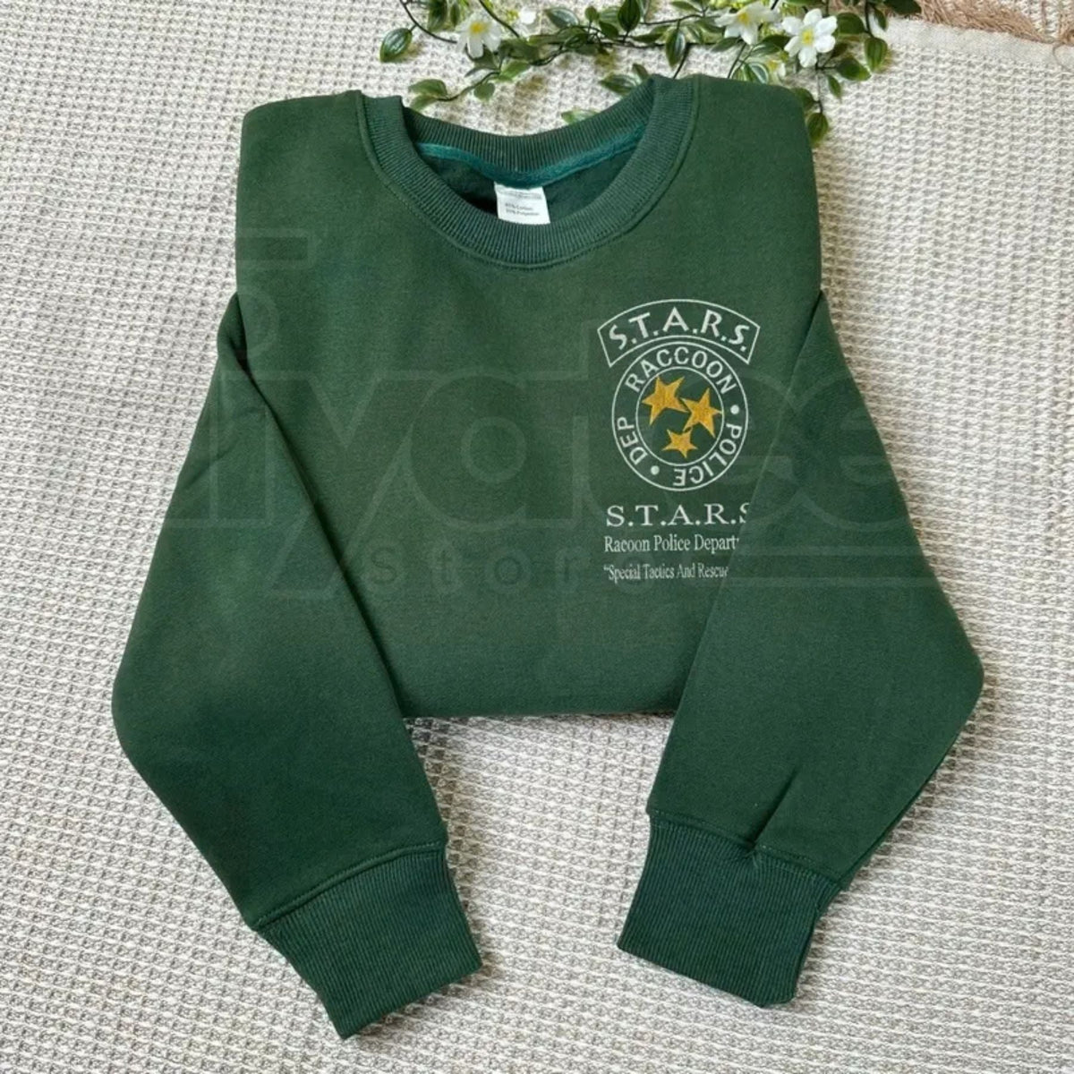 Resident Evil Embroidered Sweatshirt: Umbrella Corporation Leon Kennedy Horror Merch