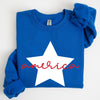Retro America Star Red White Blue 4th Of July Patriotic Flag Design Graphic Sweatshirt