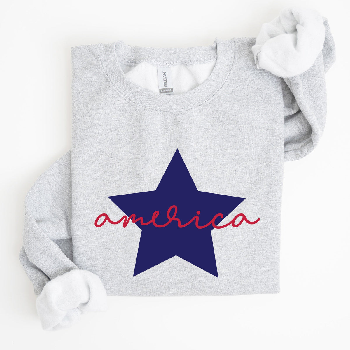 Retro America Star Emblem Inspired By The American Flag Red White Blue Fourth Of July Heritage And Freedom Sweatshirt