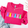 Retro Bunnies Colorful Pastel Easter Bunny Jesus Rabbit Holiday Graphic Sweatshirt