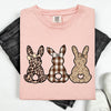 Retro Easter Bunnies Leopard Pattern Bunny Illustration Collection For Festive Style Comfort Colors Tee
