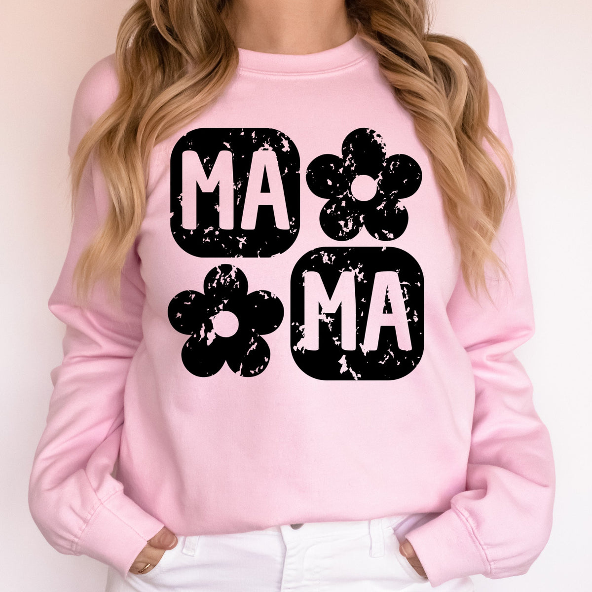 Retro Floral Mama Vintage Mother's Day Charming Floral Pattern Celebration Sweatshirt