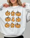 Retro Floral Pumpkins Halloween Jack-O-Lantern Fall Autumn Harvest Festive Sweatshirt