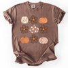 Retro Halloween Watercolor Floral Pumpkin Pattern Autumn Fall Comfort Colors Tee
