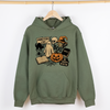 Retro Halloween Monsters Witch Creepy Reading Ghost Vintage Illustration Graphic Hoodie