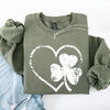Retro Heart Vintage St Patrick's Day Shamrock Clover Lucky Leprechaun Sweatshirt