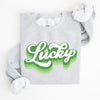 Retro Lucky Vintage Style St Patrick's Day Clover Motif Classic Holiday Sweatshirt