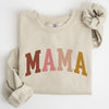 Retro Mama Collegiate Vintage Mom Life Script Lettering Cozy Everyday Wear Sweatshirt