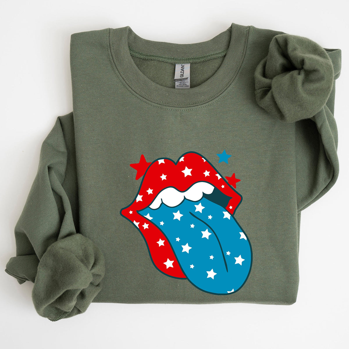 Retro Party In The USA Tongue Fourth Of July Independence Day Celebration Graphic Sweatshirt