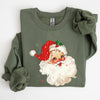 Retro Santa Red Christmas Sparkles Vintage Winter Snow Xmas Seasonal Graphic Sweatshirt