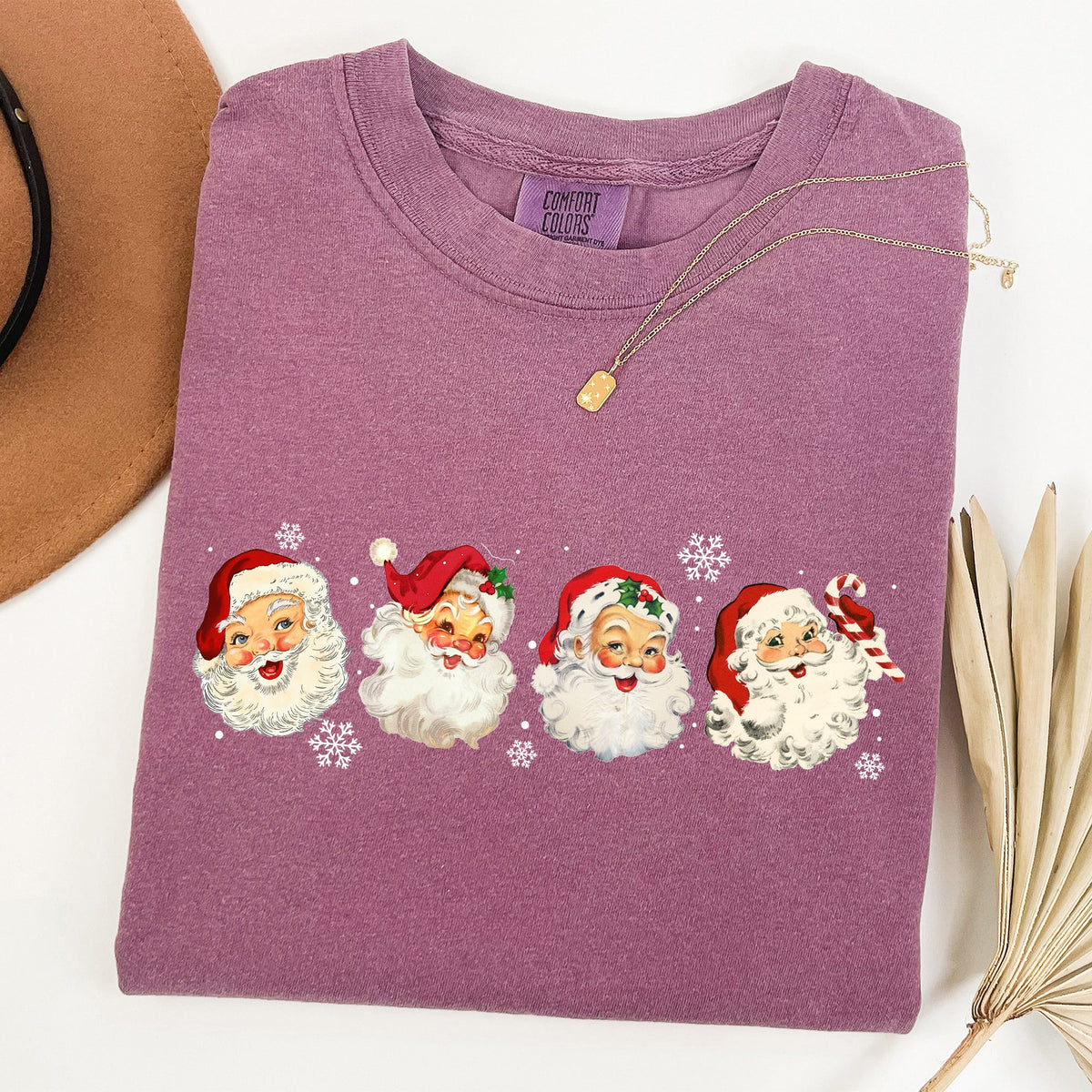 Retro Santas In A Row Christmas Winter Xmas Santas Holiday Parade Comfort Colors Tee