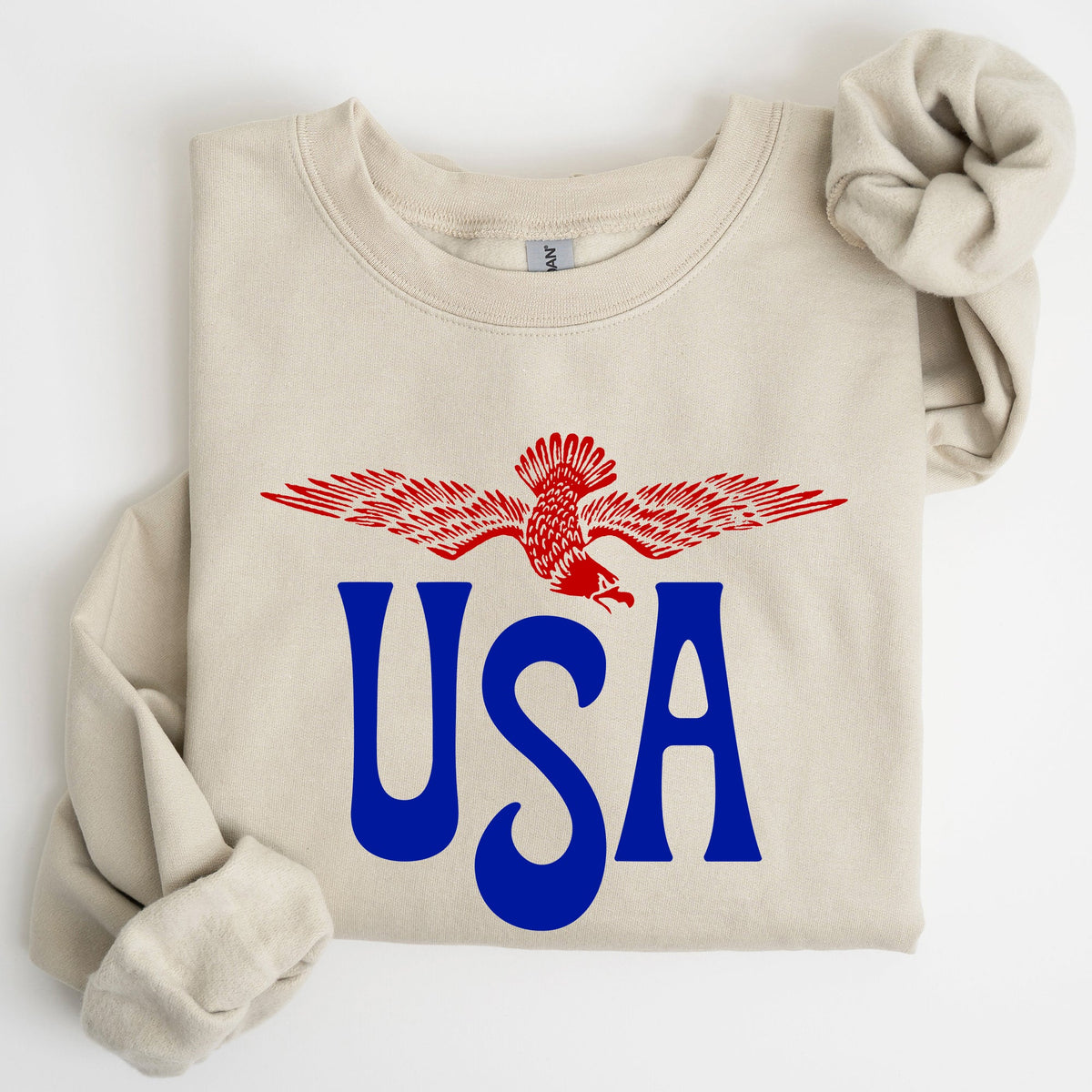 Retro USA Eagle America Patriotic Fourth of July Vintage Style Graphic Sweatshirt