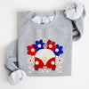 Retro Van Patriotic 4th Of July Americana Road Trip Scene With Stars Stripes And Vintage Van Illustration Sweatshirt