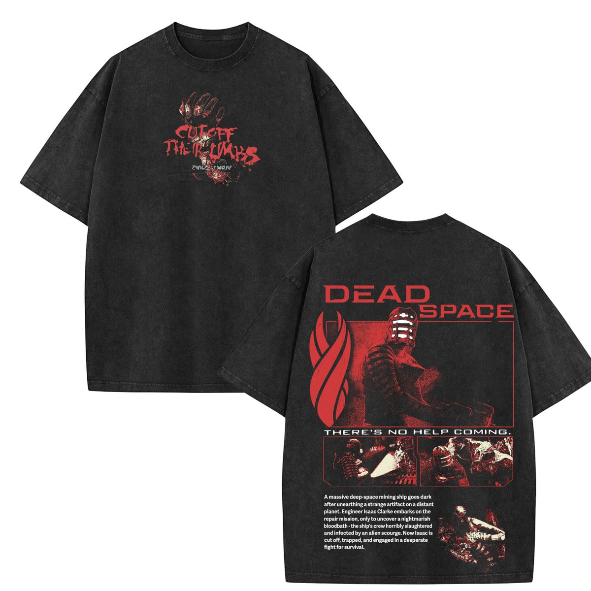 Retro Dead Space T-Shirt – Oversized Washed Gamer Tee, Isaac Clarke Marker Graphic