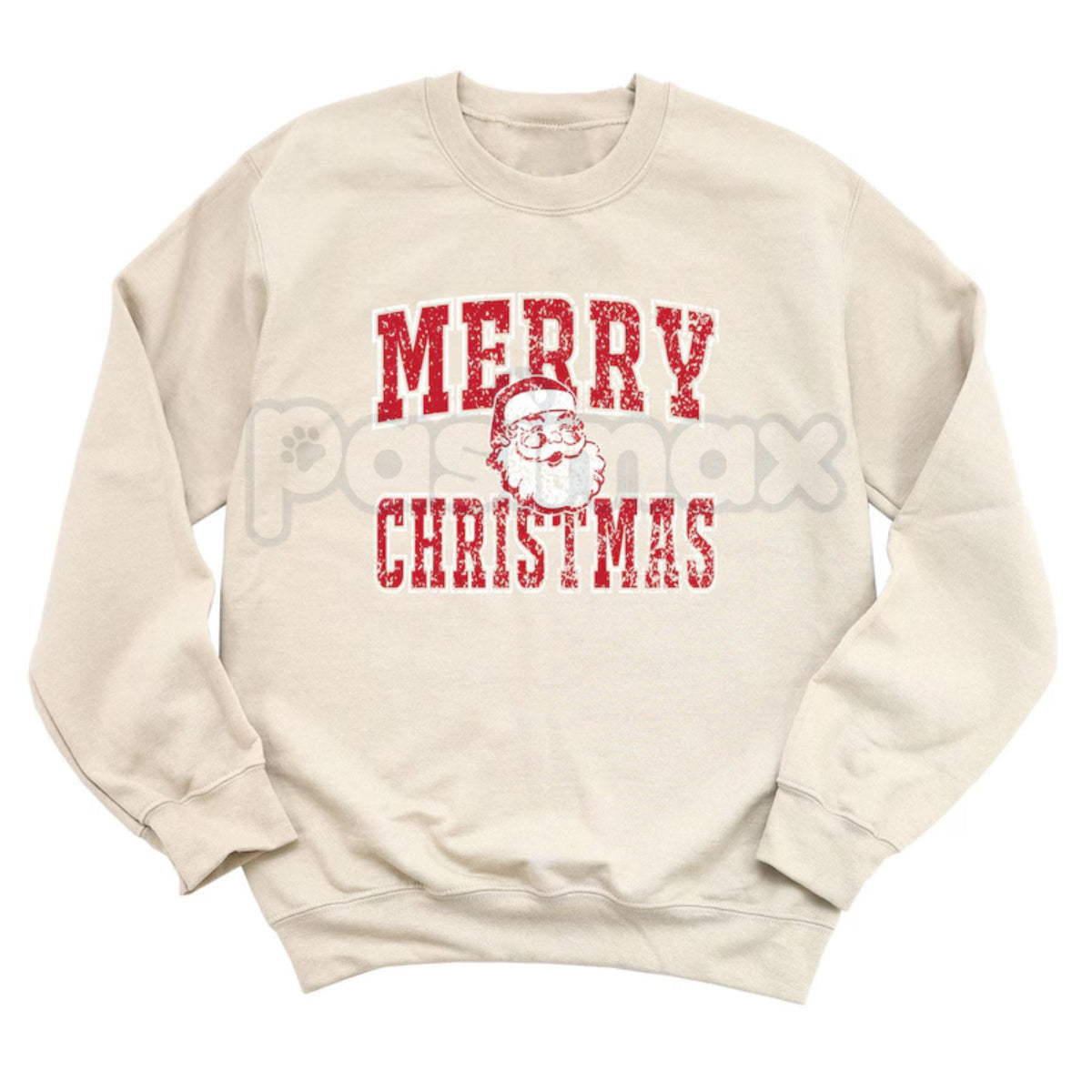 Retro Merry Christmas Santa Sweatshirt | Vintage Holiday Crewneck Jumper | Nostalgic Graphic Top