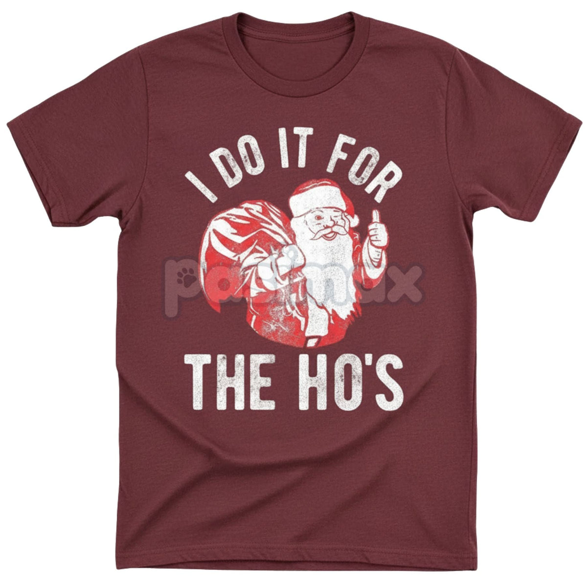 Retro Santa "I Do It for The Ho's" T-Shirt - Vintage Naughty Christmas Slogan Tee, Men's Anti-Holiday Party Humor, Unisex Adult Xmas