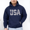 Retro USA Stars Patriotic Americana Flag Art Design Celebrating Freedom Pride Hoodie