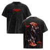 Retro Washed Tee Red Hood Print – Vintage Graphic Streetwear T-shirt, Oversize Cotton Tee