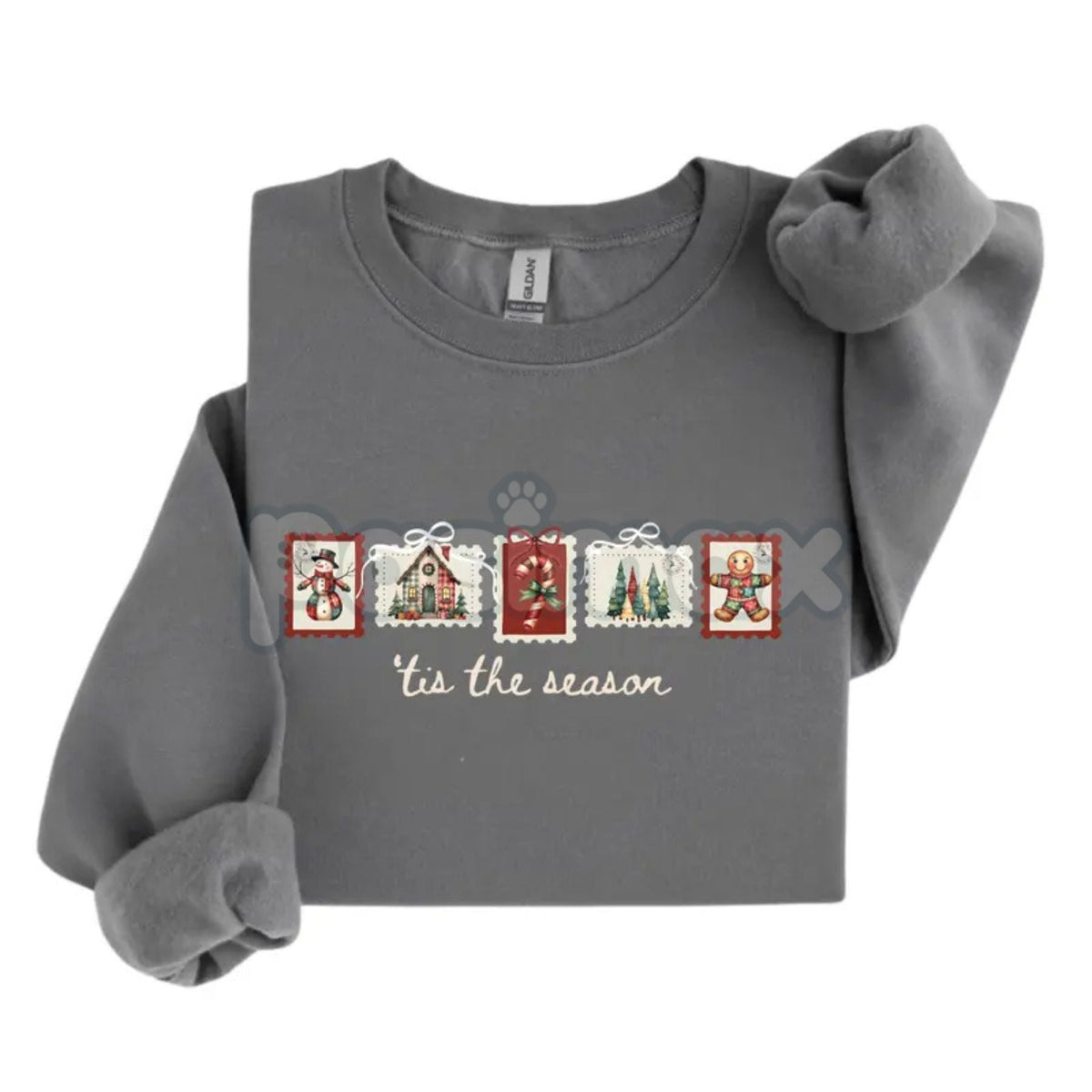 Retro Winter Stamp Sweatshirt | Vintage Holiday Postal Jumper | Nostalgic Christmas Mail Crewneck | Philately Gift