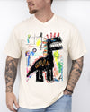 Robot Dinosaur Graffiti Neo Expressionist Dragon Illustration Comfort Colors Tee