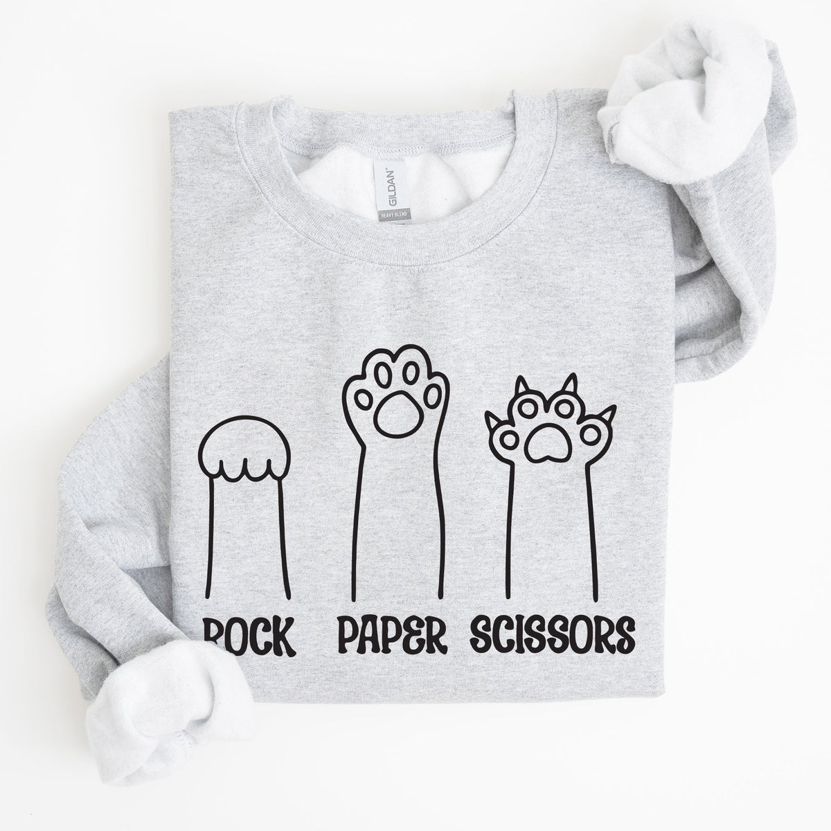 Rock Paper Scissors Cat Mom Feline Lover Pet Parent Cozy Feline Fan For Cat Lovers Sweatshirt