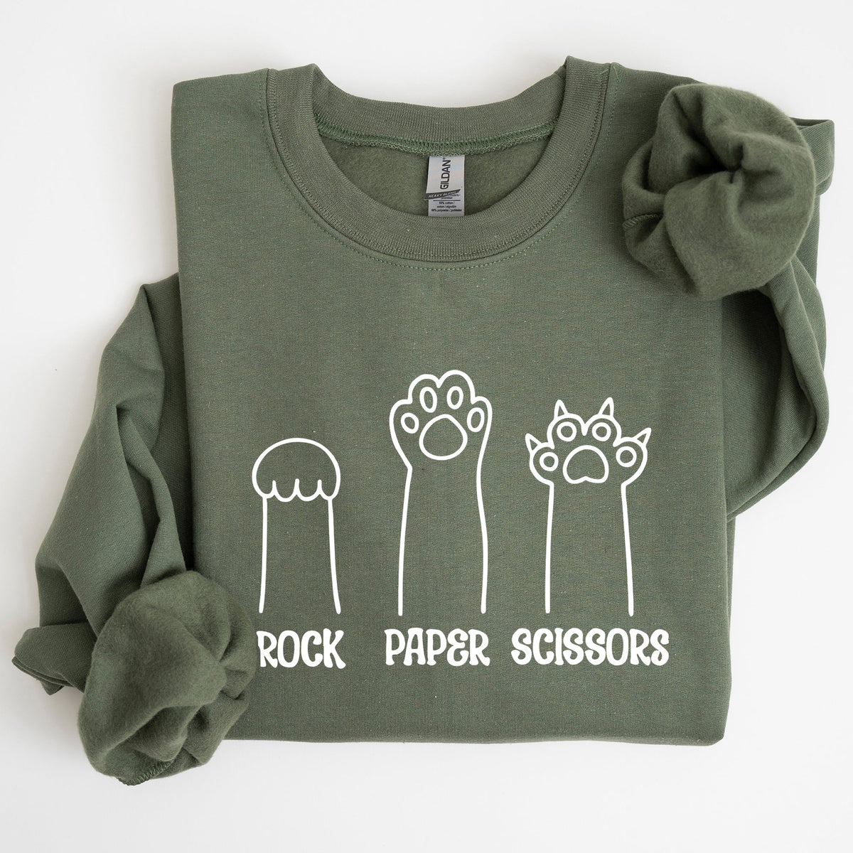 Rock Paper Scissors Cat Mom Feline Lover Pet Parent Cozy Feline Fan For Cat Lovers Sweatshirt