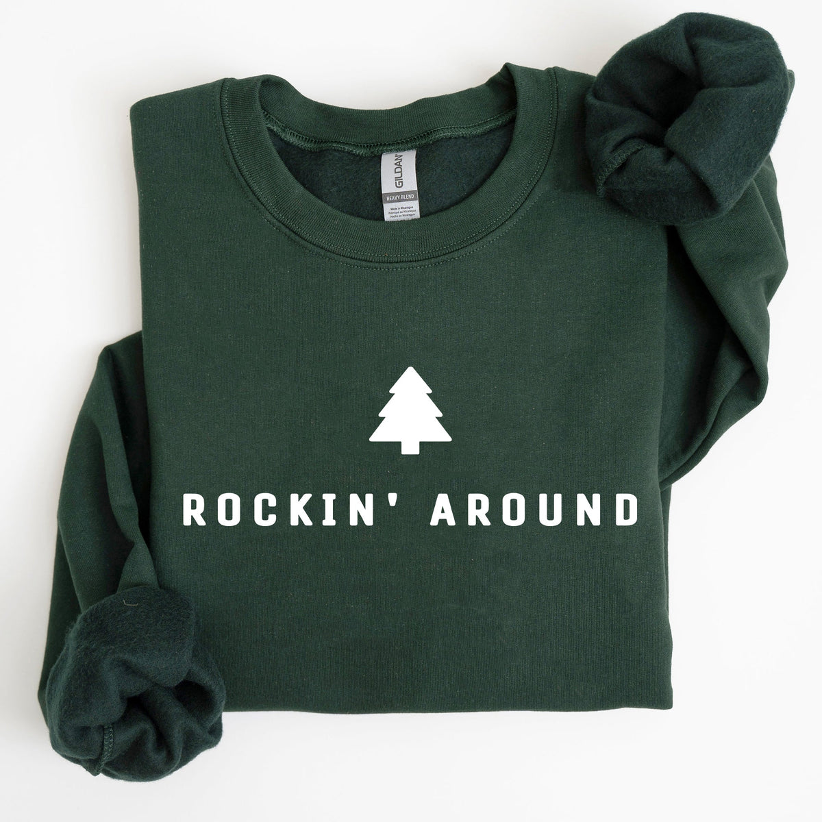 Rockin Around Minimalist Christmas Winter Santa Xmas Holiday Edition Cozy Sweatshirt