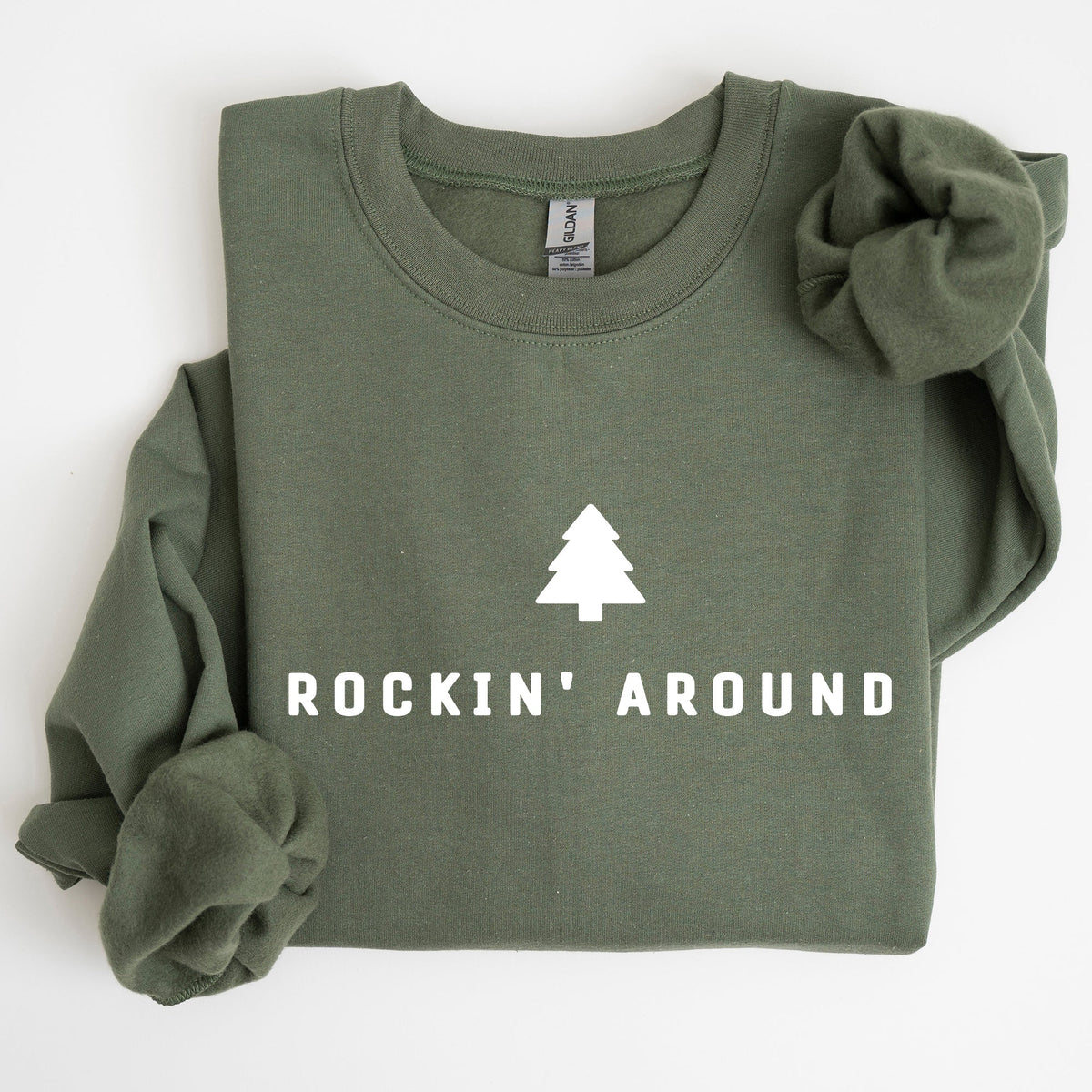 Rockin Around Minimalist Christmas Winter Santa Xmas Holiday Edition Cozy Sweatshirt