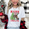 Rocking Around The Christmas Tree Cowboy And Horse Rodeo Western Holiday Theme Graphic Tee