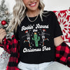 Rocking Around The Christmas Tree Desert Cactus Dancing Skeletons Holiday Graphic Tee
