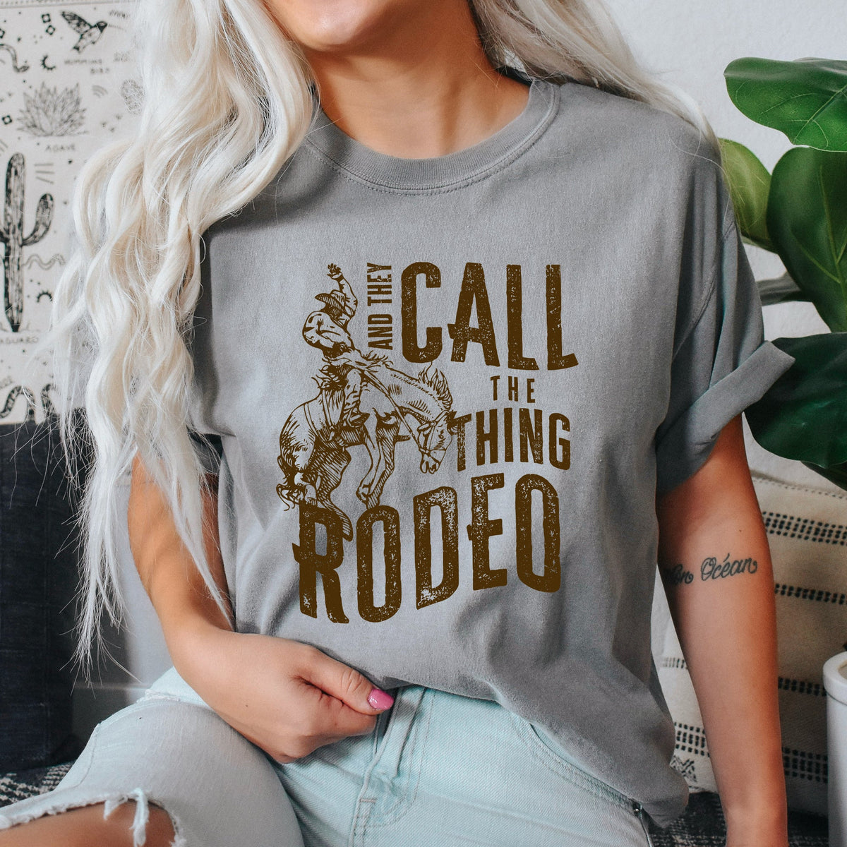 Rodeo Rider Bronco Bull Horse Cowboy Cowgirl Western Rodeo Attire Comfort Colors Tee