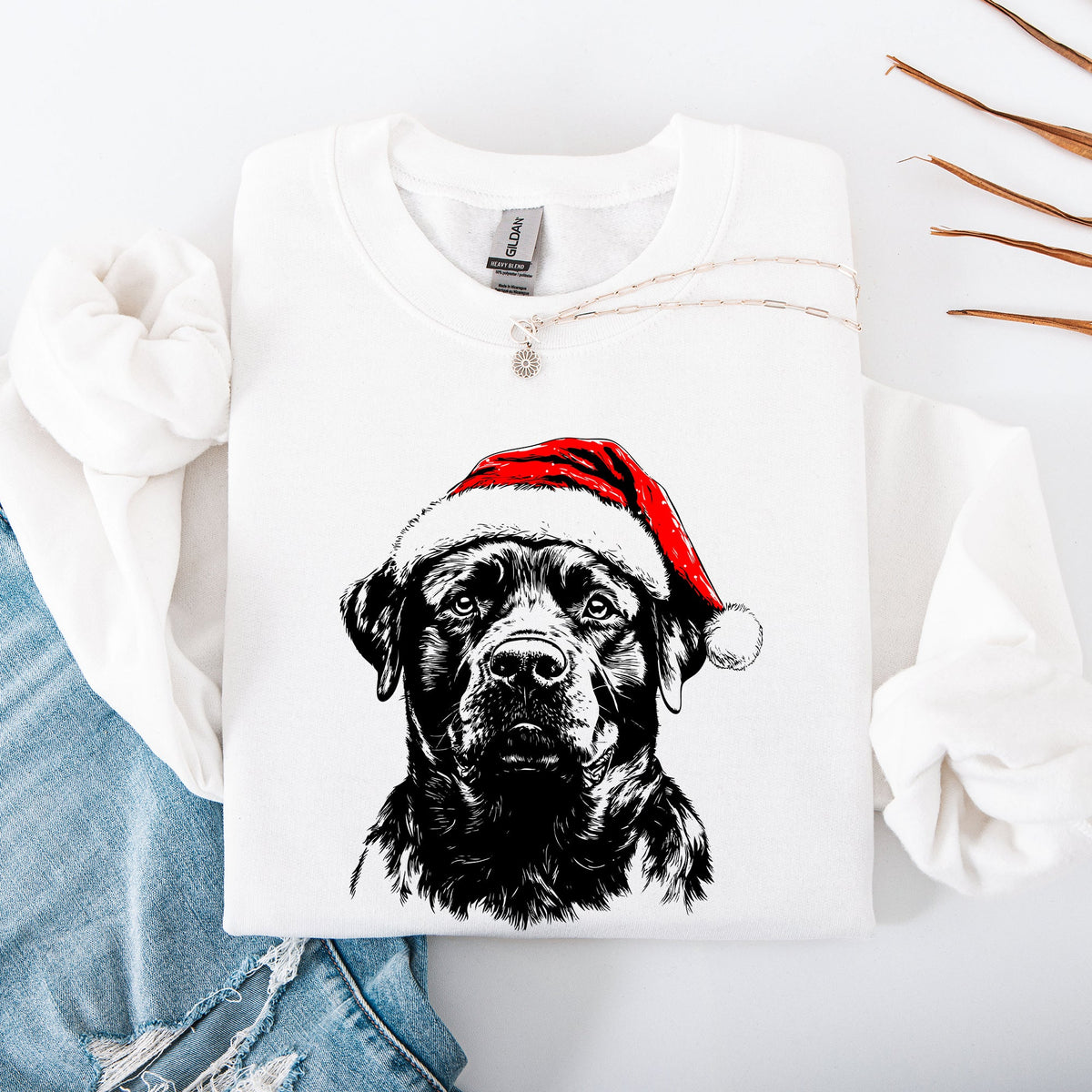 Rottweiler Santa Christmas For Dog Lovers Cozy Festive Winter Holiday Premium Sweatshirt