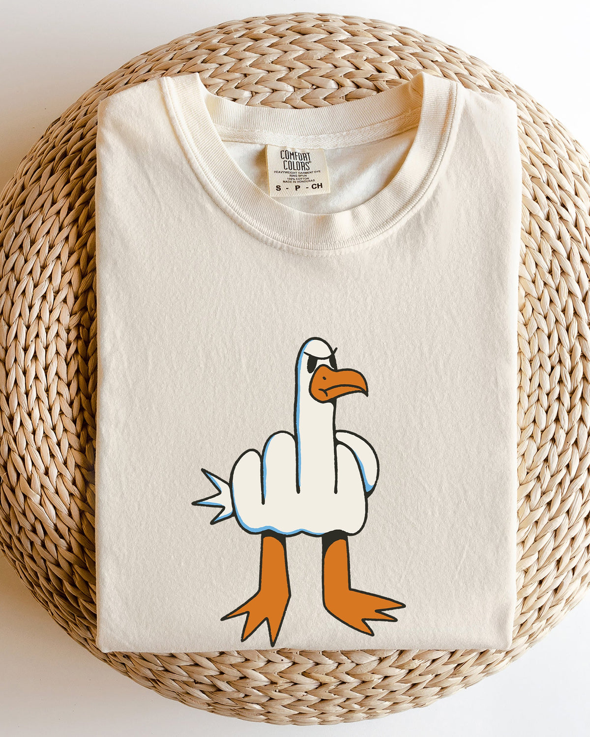 Rude Seagull Middle Finger Vulgar Crude Aesthetic Meme Collection Comfort Colors Tee