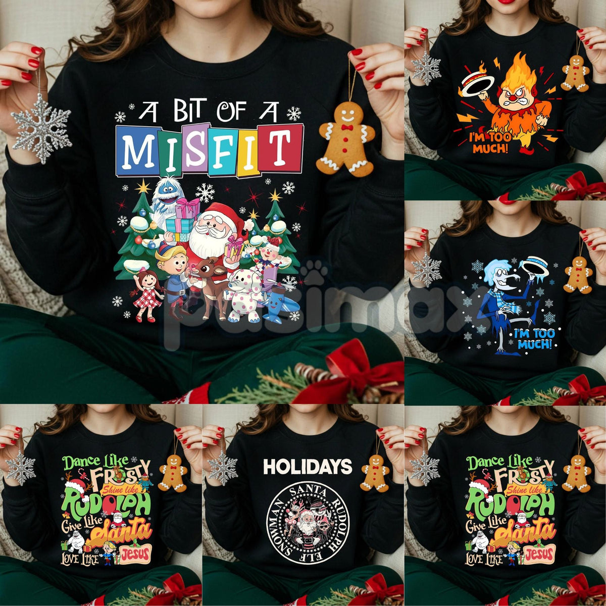 Rudolph and Friends Xmas Sweatshirt – Iconic Red Nosed Reindeer Holiday Crewneck