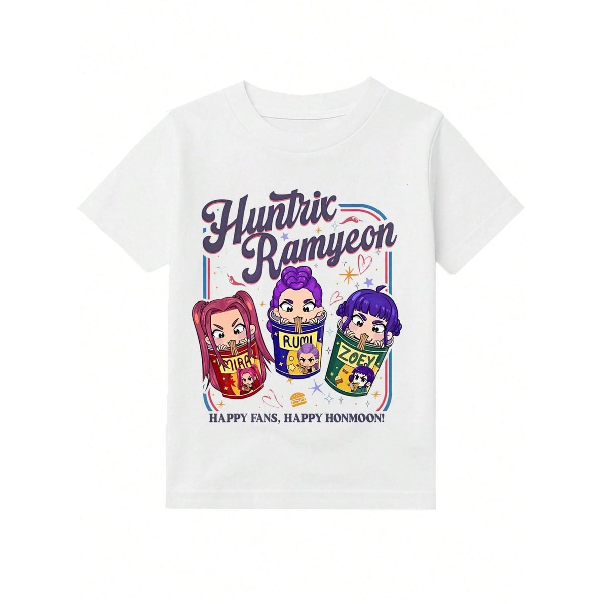 Rumi, Zoey & Mira "HUNTR/X" T-Shirt - Y2K KPOP Anime Graphic Tee, Back to School Clothes for Kids