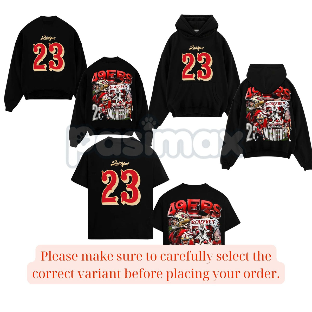 Run CMC Christian McCaffrey 23 "The Faithful" Game Day Cotton Hoodie – Fan Pullover & T-Shirt Style Apparel, Unisex