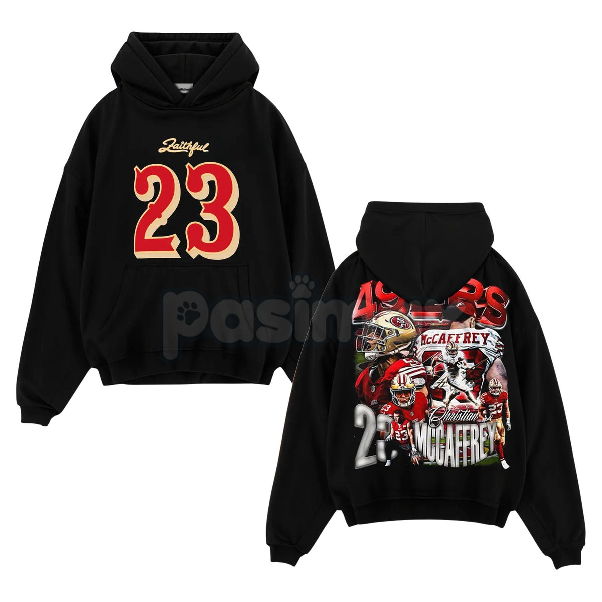 Run CMC Christian McCaffrey 23 "The Faithful" Game Day Cotton Hoodie – Fan Pullover & T-Shirt Style Apparel, Unisex
