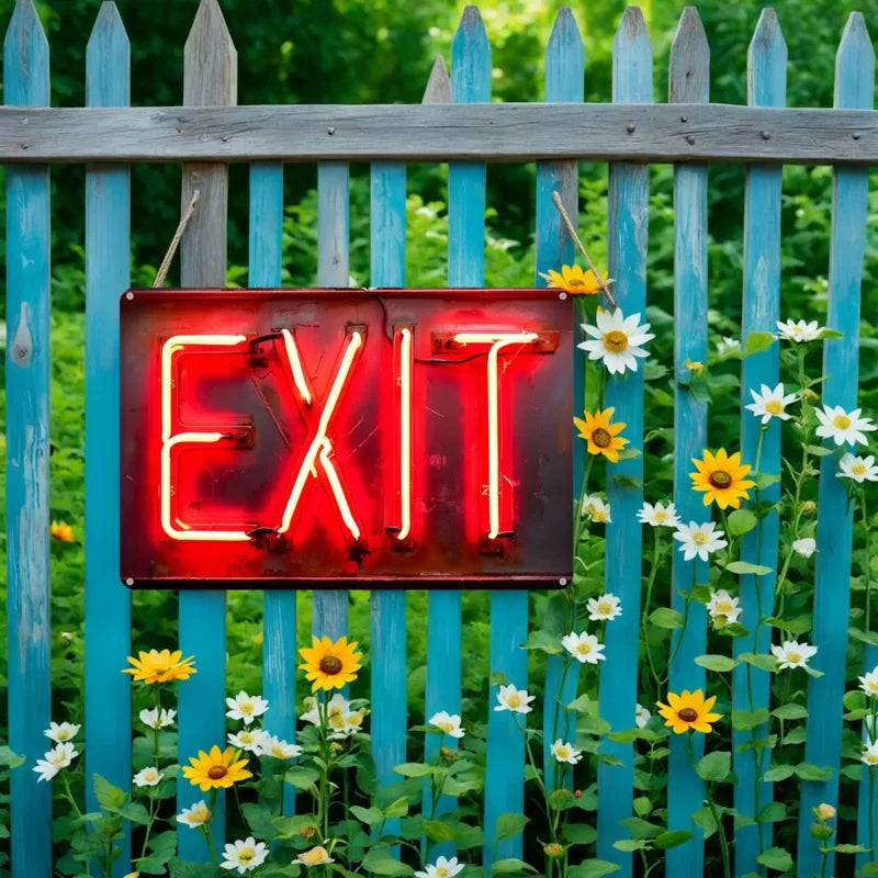 1 Red "EXIT" Sign - Retro Aluminum Wall Art 8x12 Inch, Waterproof & Dustproof Metal Sign for Home, Bar, Cafe, Garage