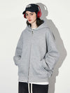Women's Fashion Warm Hooded Jacket Fall Autumn Winter Gray Long Sleeve Pocket Double Zipper Jacket Commuter Casual Women Jacket
