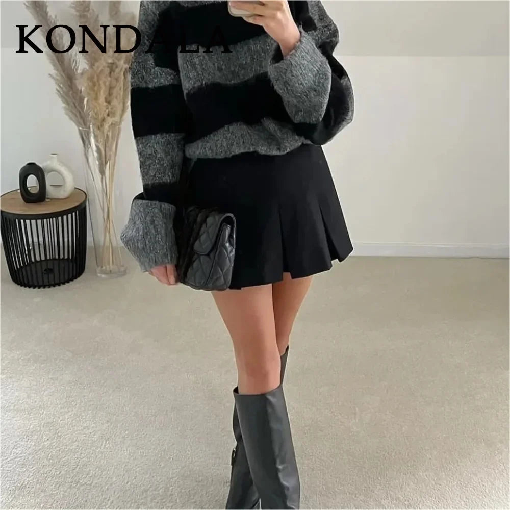 KONDALA 2026 Spring Summer Women Casual Tierred Mini Skirts Fashion Vintage Valentine‘s Day Ruffles Pleated Sexy Shorts Skirts