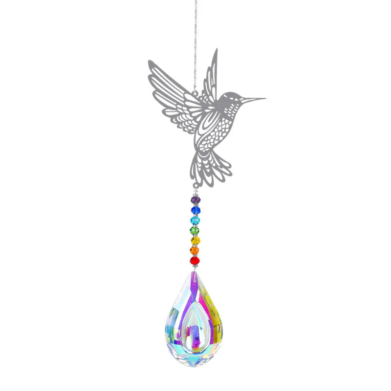 Animal metal sheet butterfly pendant crystal ball prism sun catcher DIY hanging decoration window decoration garden sun catcher