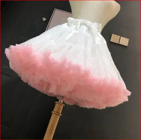 DongCMY Women Flower Style Lolita Petticoats Crinoline Inner Bustle Cosplay Tutu Puffy Cancan Skirt Under Wedding Dresses