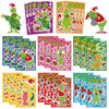 8/16/24PCS Puzzle Stickers Cartoon Green Haired Monster Make a Face Stickers DIY Handicrafts Waterproof Stickers